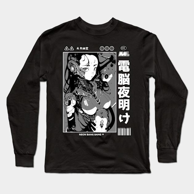 Cyberpunk Anime | Japan Streetwear | Japanese Manga Aesthetic 07 Long Sleeve T-Shirt by Neon Bang Bang